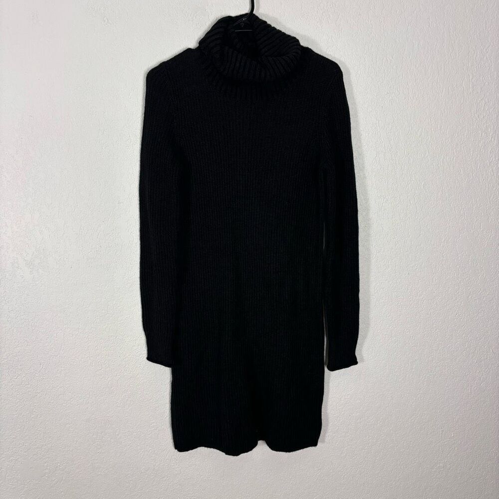 Cabi Black Uptown Ribbed Turtleneck Sweater Long Sleeve Dress Size Small